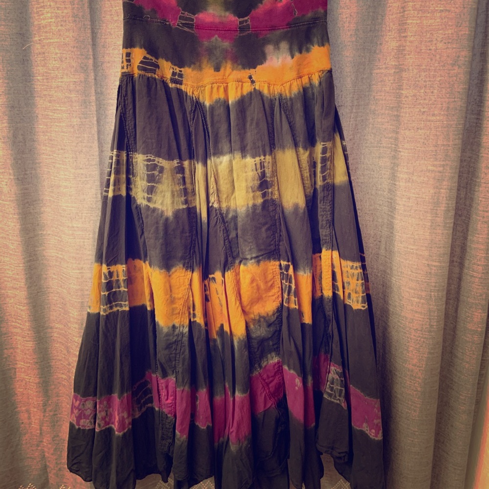 Tie dye skirt or strapless dress